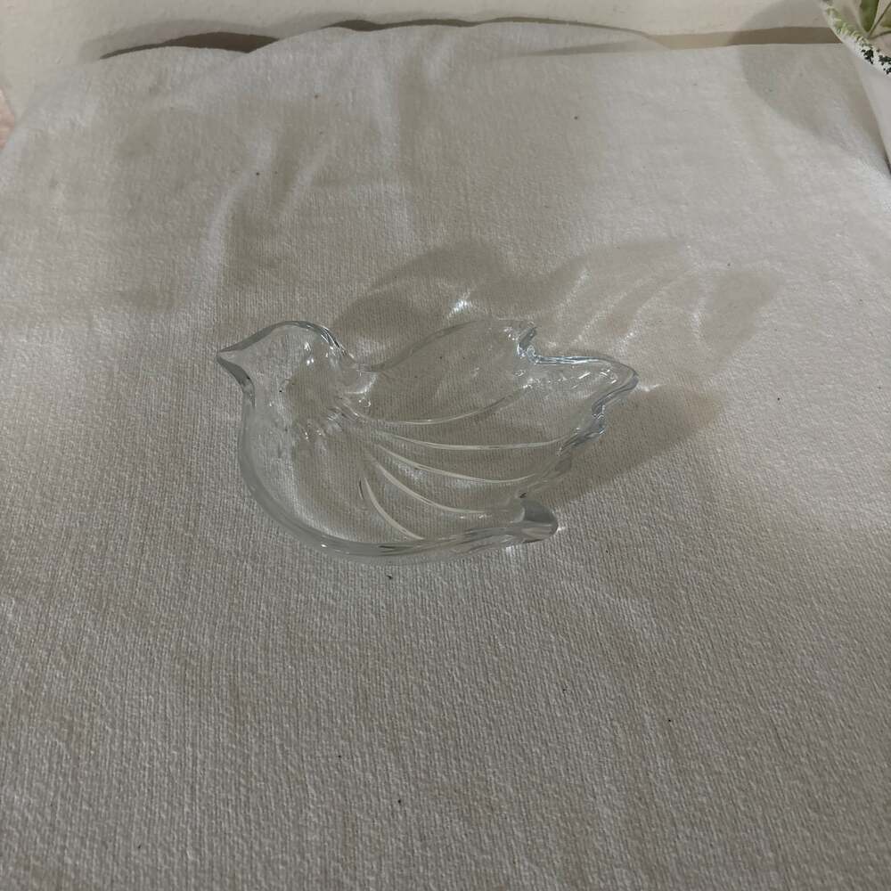 Vintage Mikasa Clear Glass Peace Dove Sweet Candy or Trinket Dish